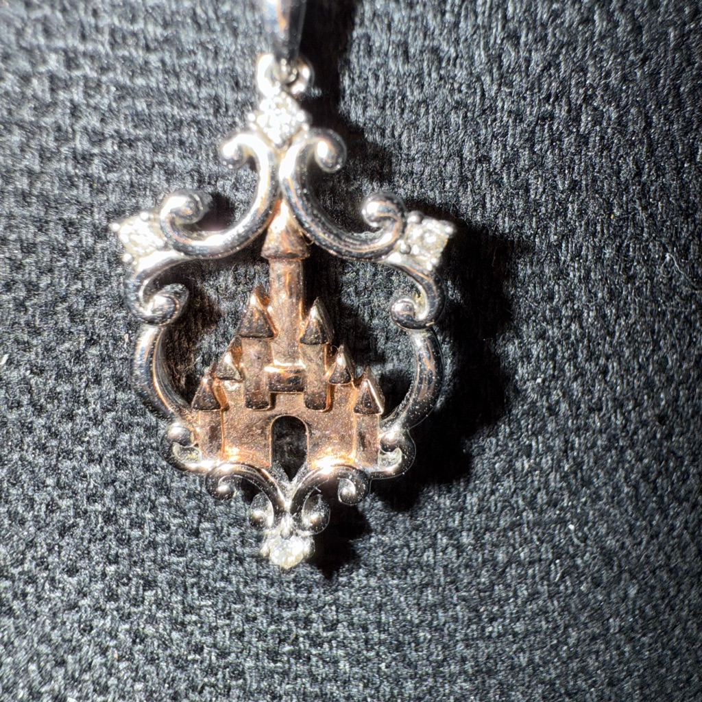 Disney Enchanted Vault Diamond Majestic Princess Castle 18" Pendant Necklace
